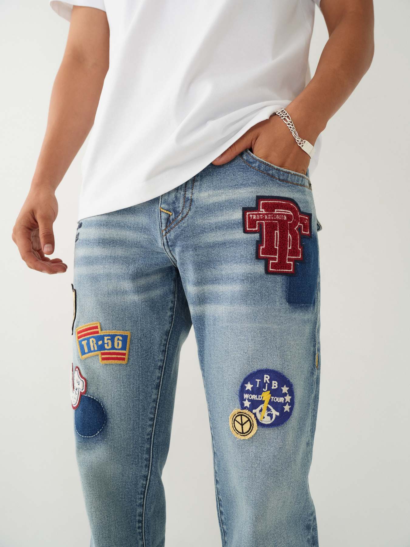 True religion hot sale patch jeans