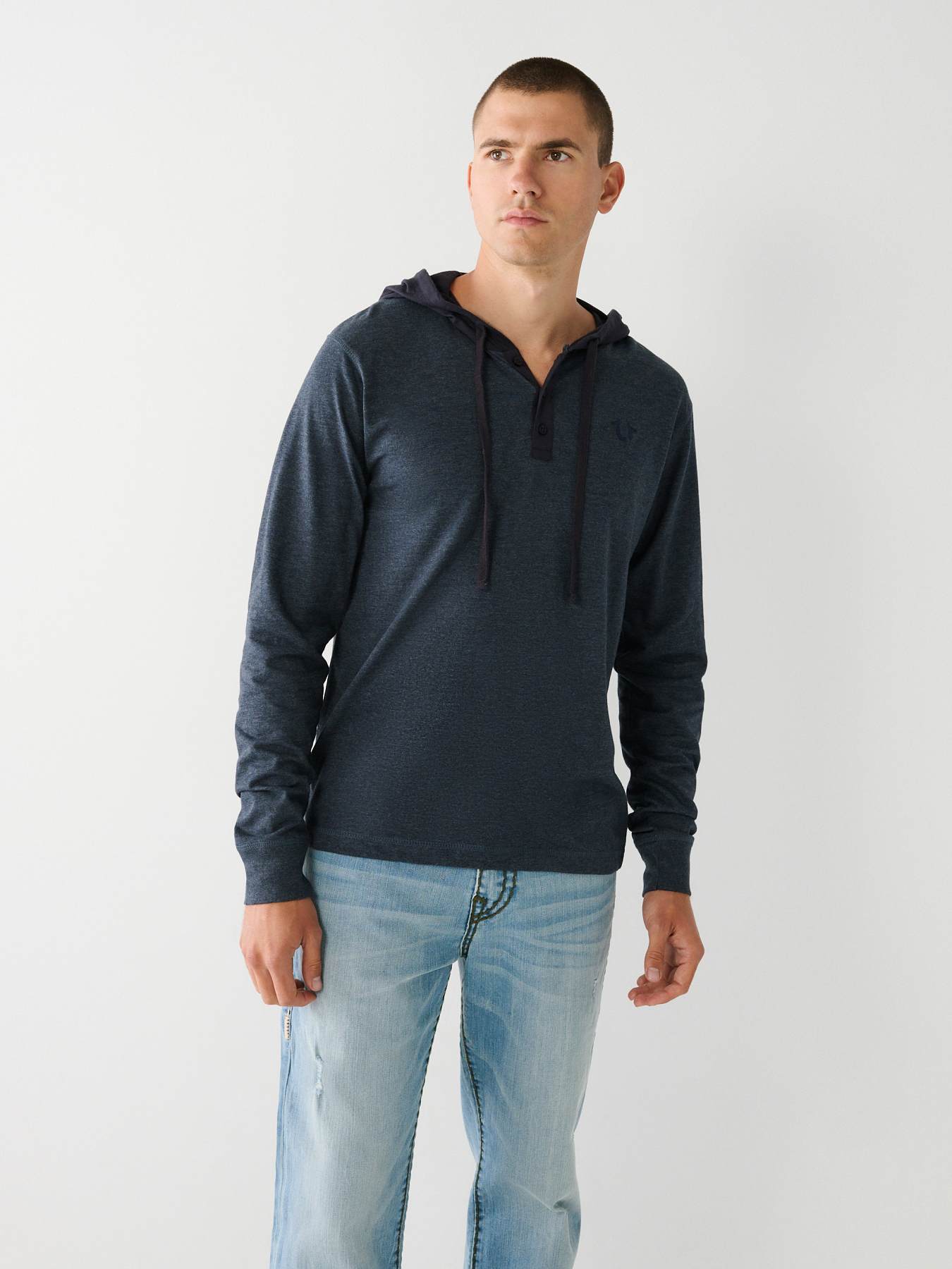 HOODED HENLEY SHIRT