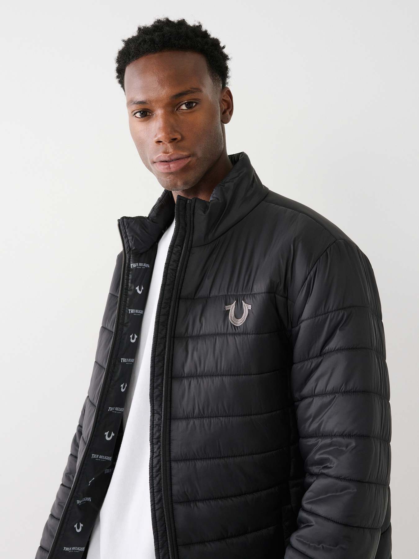 True religion outlet quilted puffer jacket