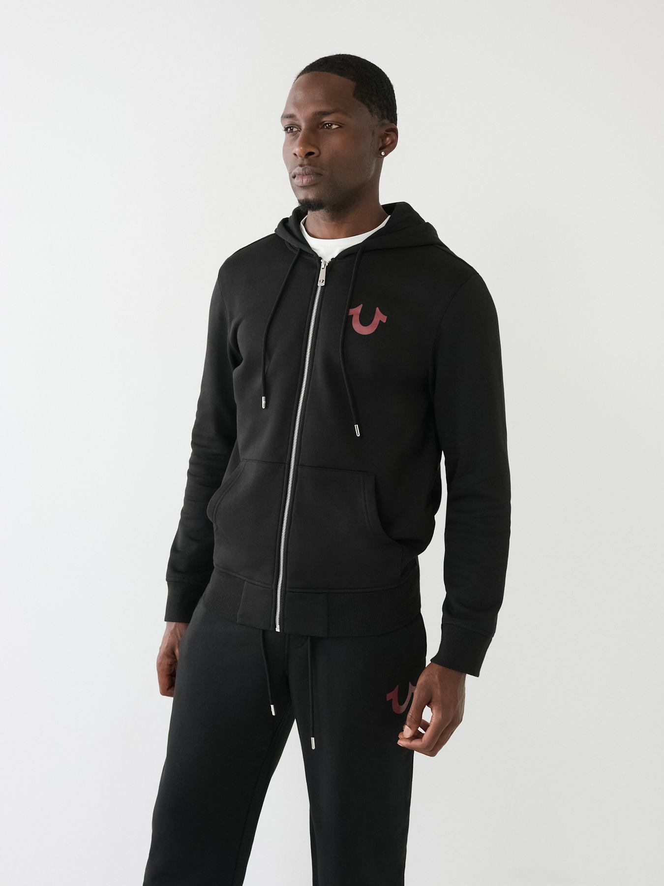 EMBOSSED BUDDHA LOGO FLEECE ZIP HOODIE