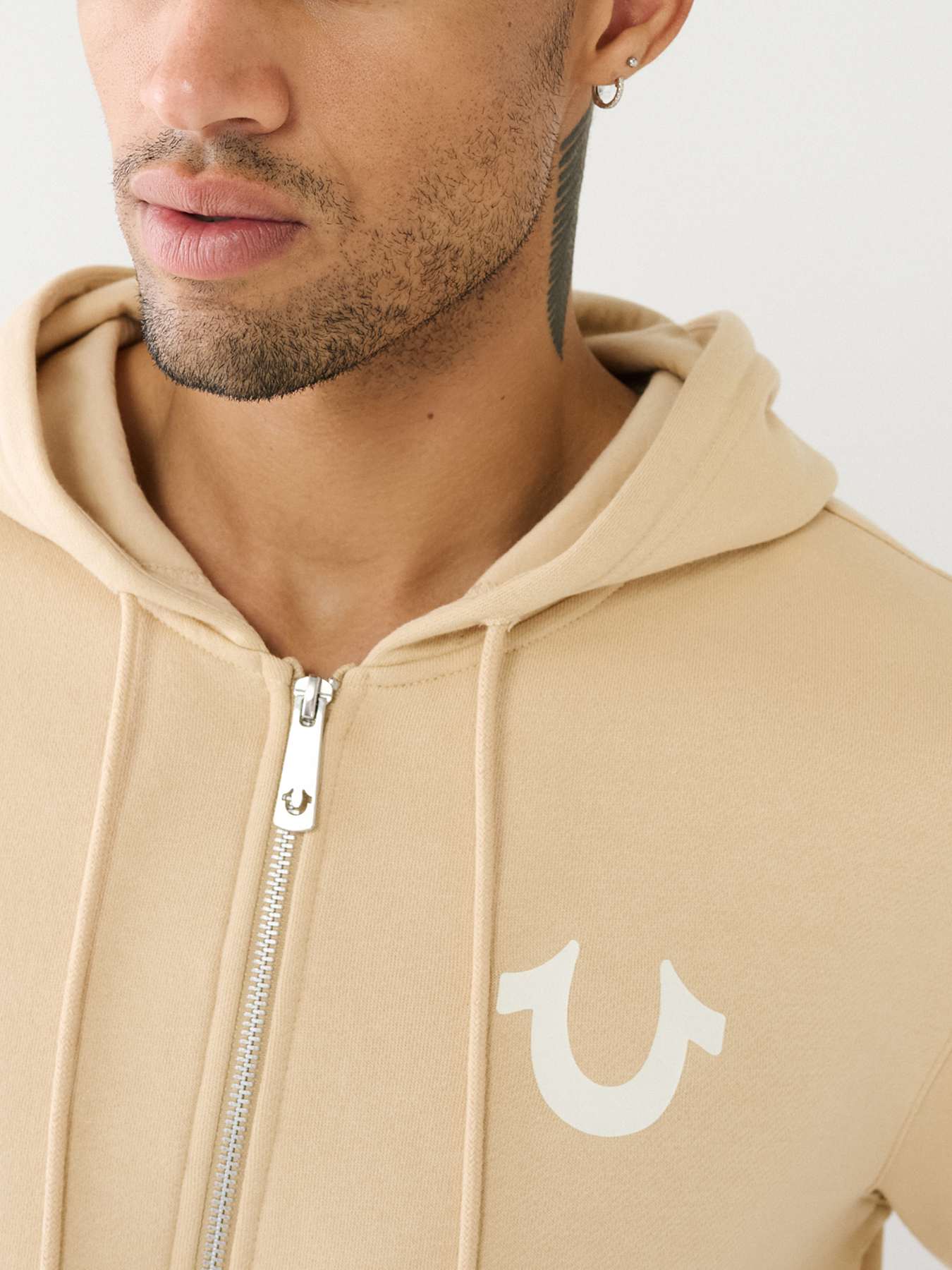 EMBOSSED BUDDHA LOGO FLEECE ZIP HOODIE, image 2