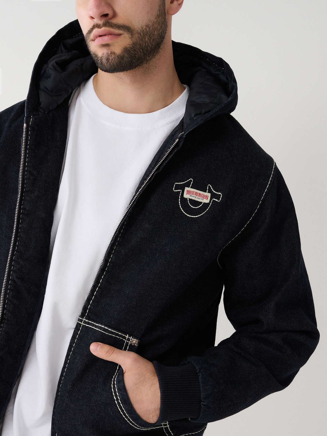 BIG T DENIM HOODED JACKET