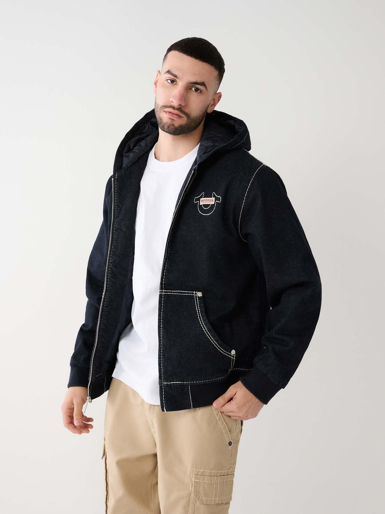 BIG T DENIM HOODED JACKET