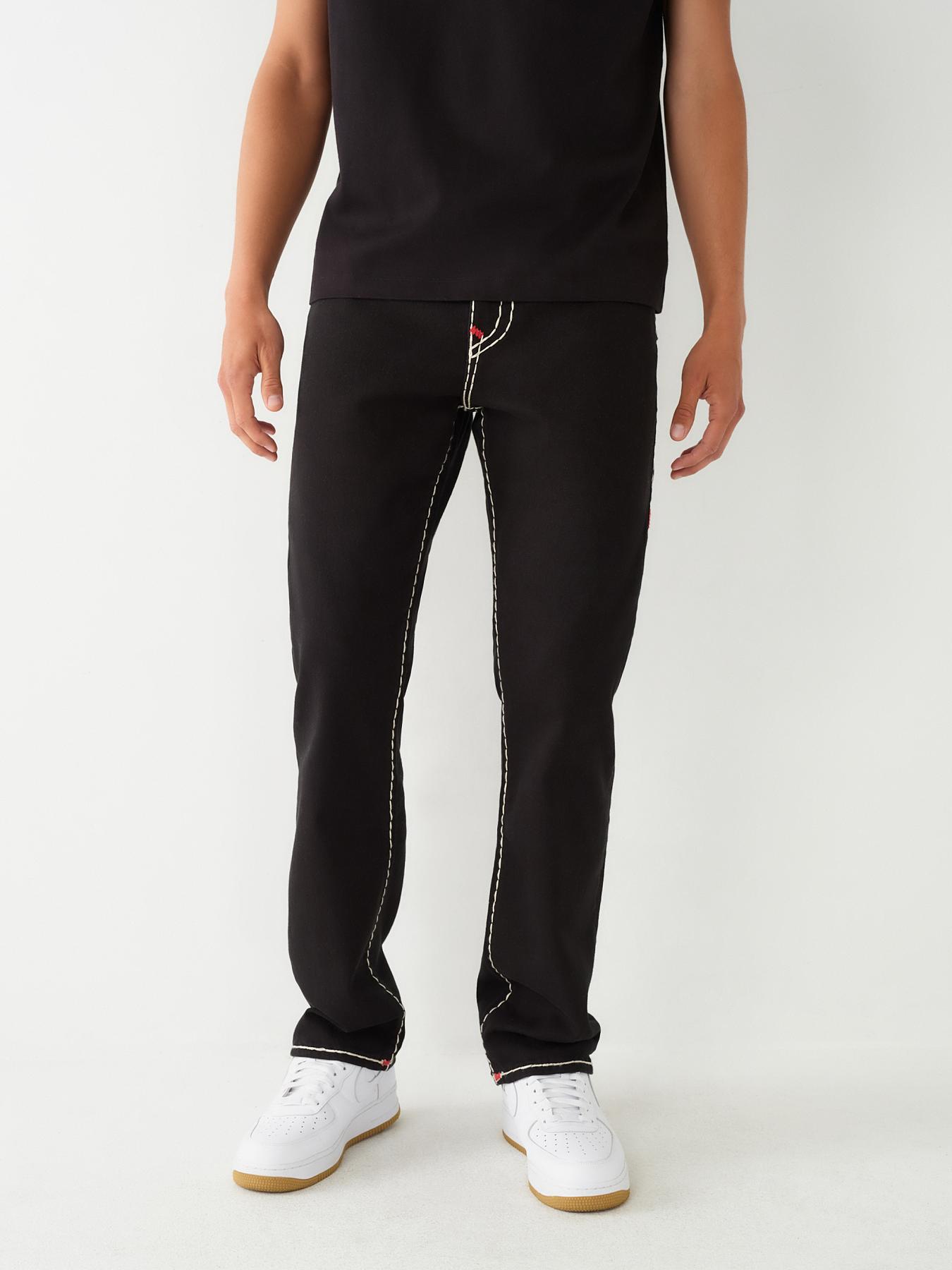 True Religion Contrast Stitch Sweatpants in Black for Men