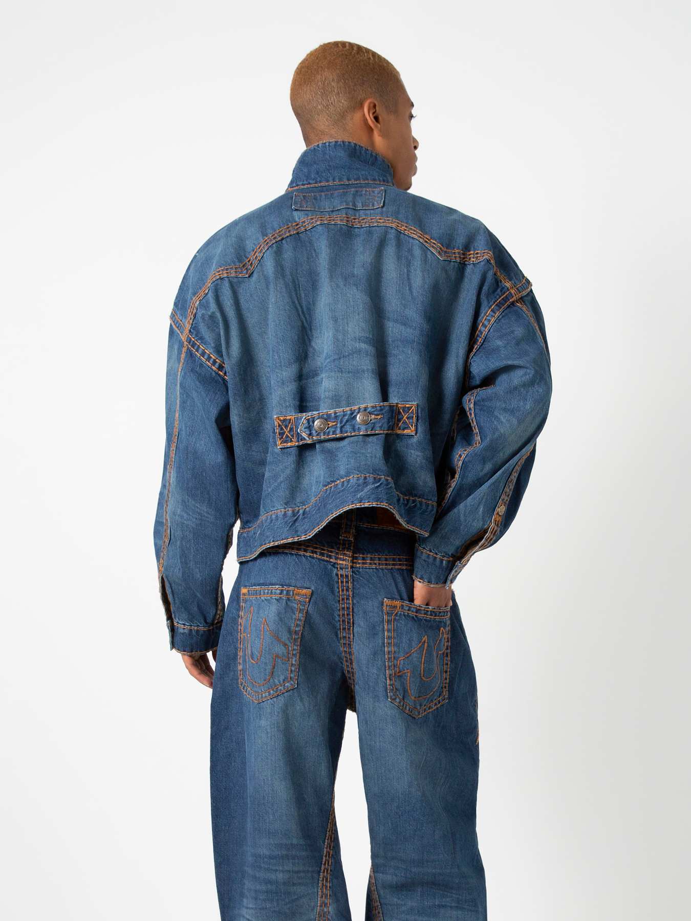 Men's Jean Sweatshirt Blue, Designer Denim Jacket, Practical Big Pocket  Men's Jean Sweatshirt Light Blue and Dark Blue, Gift -  Denmark