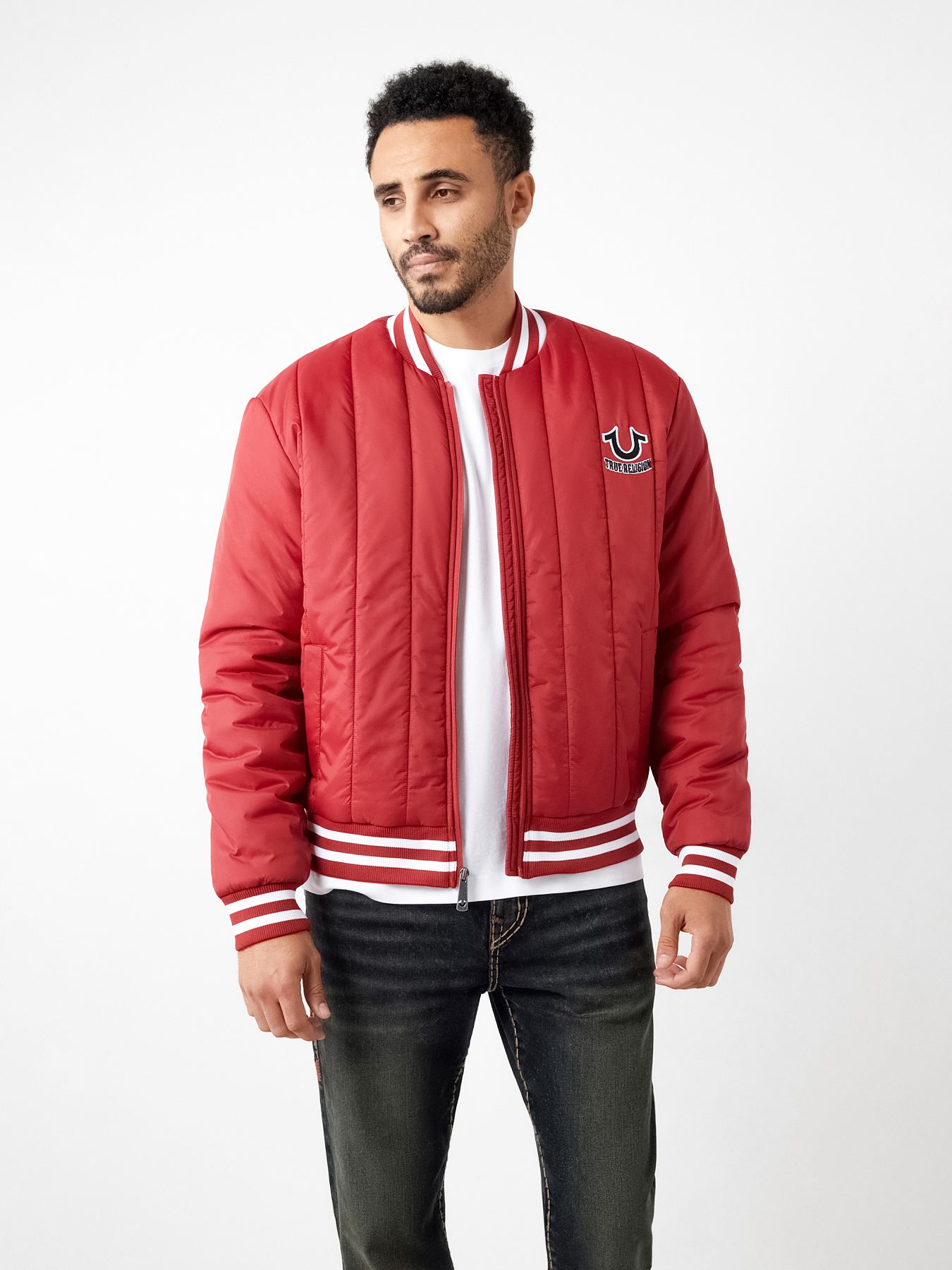 HS LOGO QUILTED BOMBER JACKET