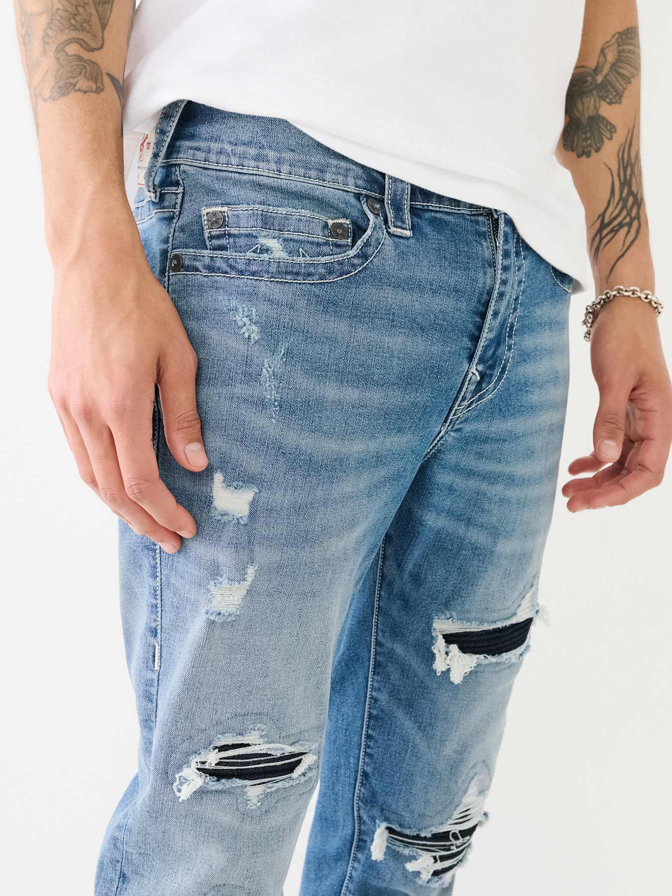  Matt Distressed Moto Jean, image 7
