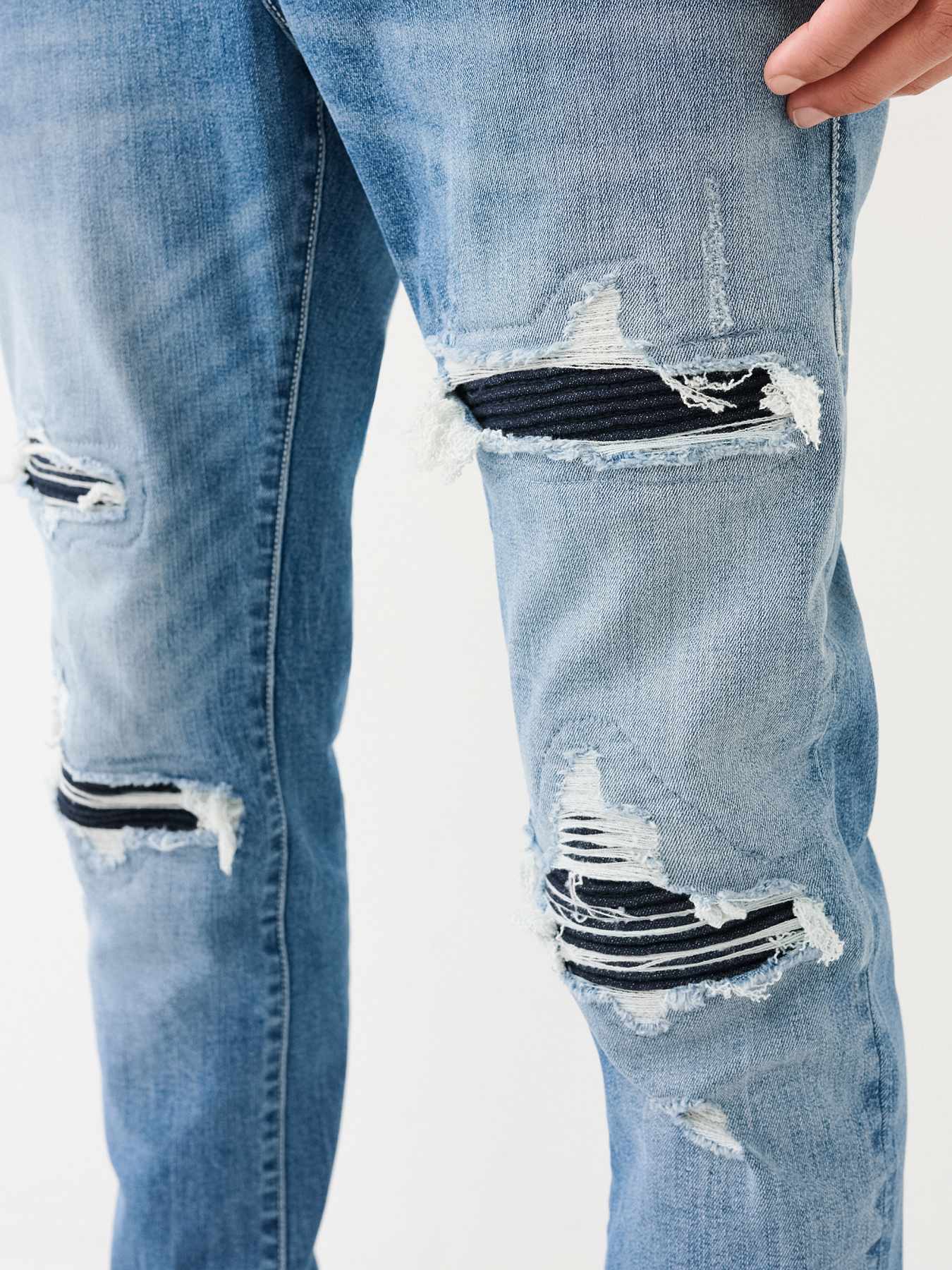 Matt Distressed Moto Jean