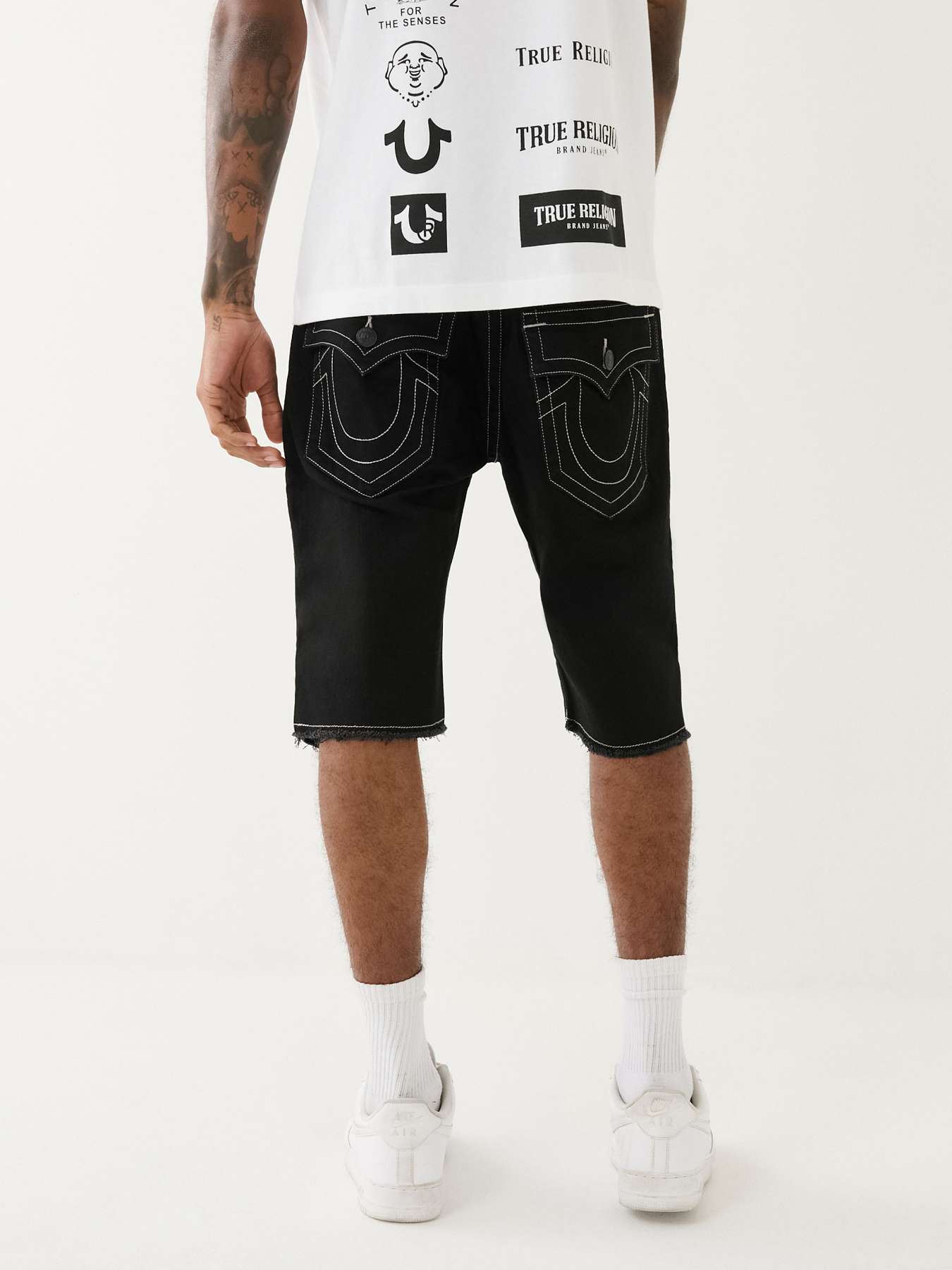 Mens black best sale true religion shorts