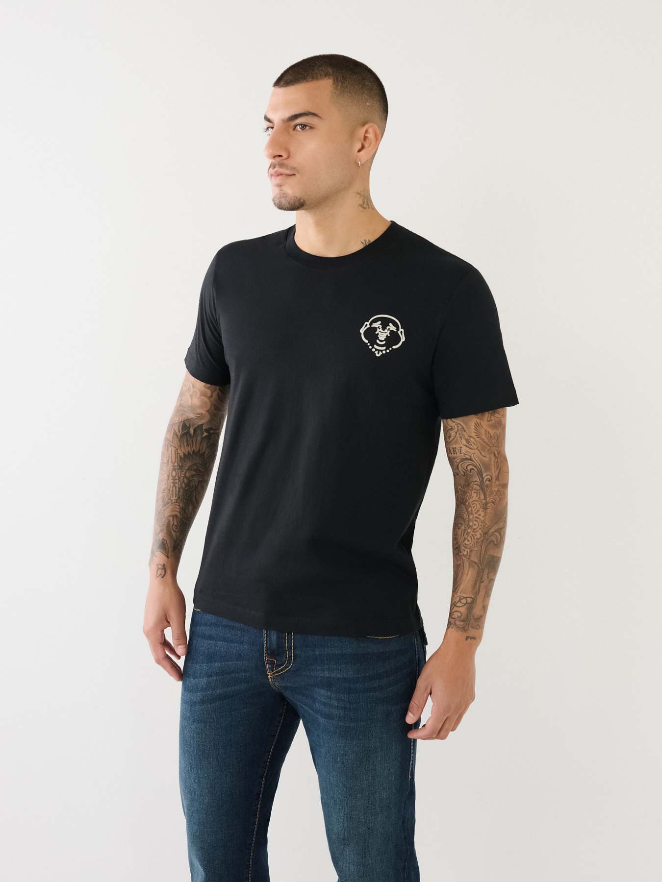 FLOCKED LOGO TEE