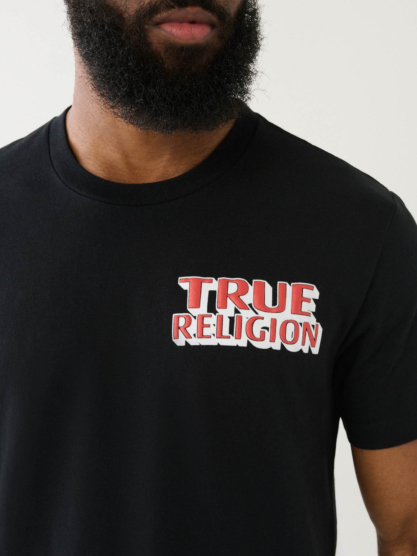 FLOCKED TRUE RELIGION PUFF PRINT TEE, image 2