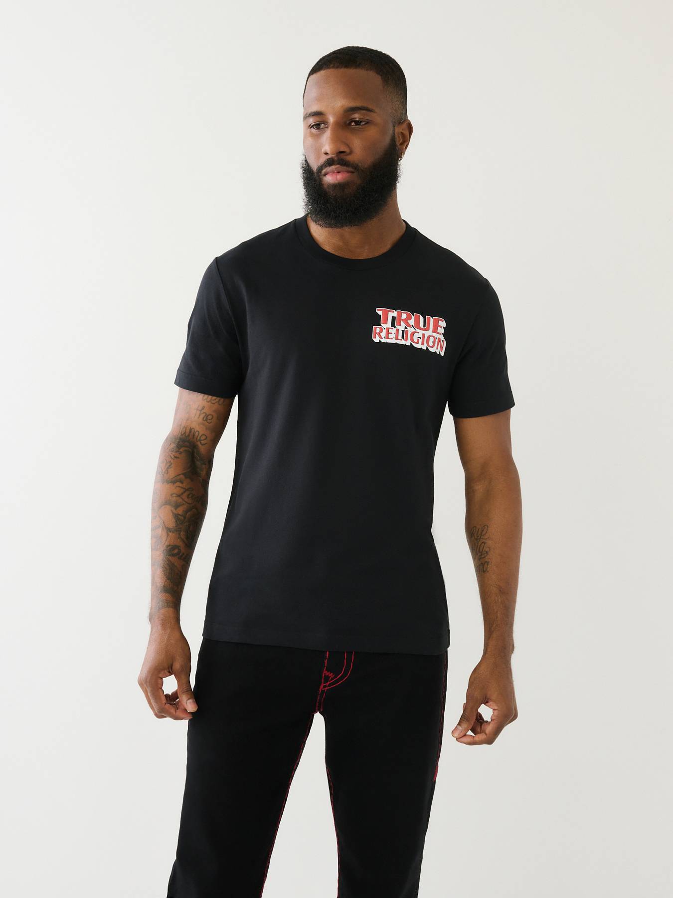 FLOCKED TRUE RELIGION PUFF PRINT TEE, image 4