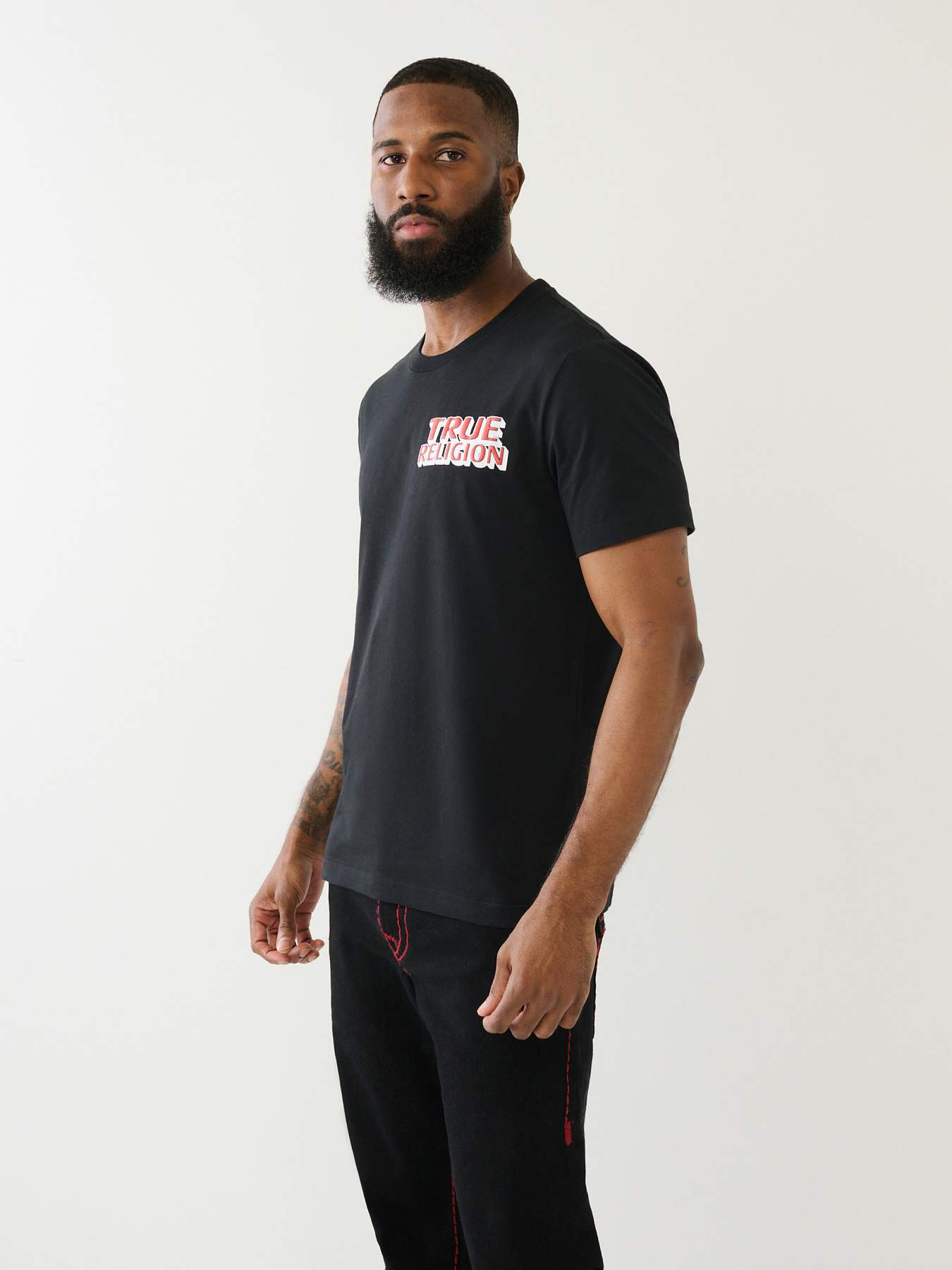 FLOCKED TRUE RELIGION PUFF PRINT TEE, image 6