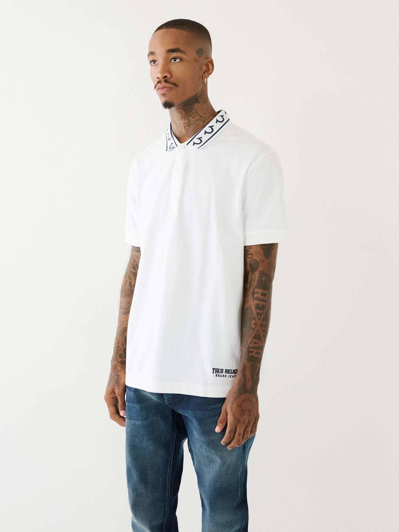 EMBROIDERED TRUE RELIGION POLO SHIRT