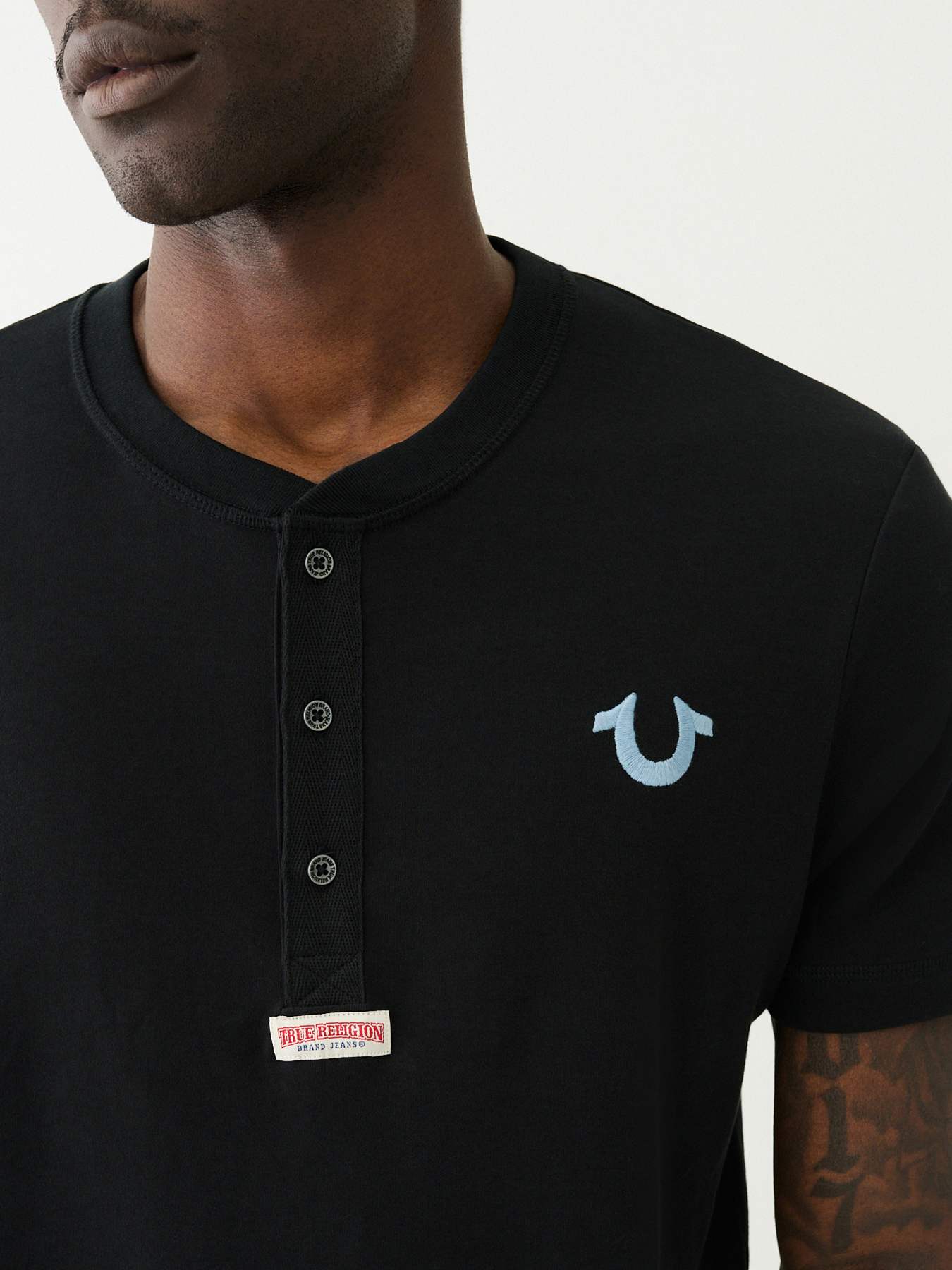 Horseshoe Logo Henley Tee, image 1