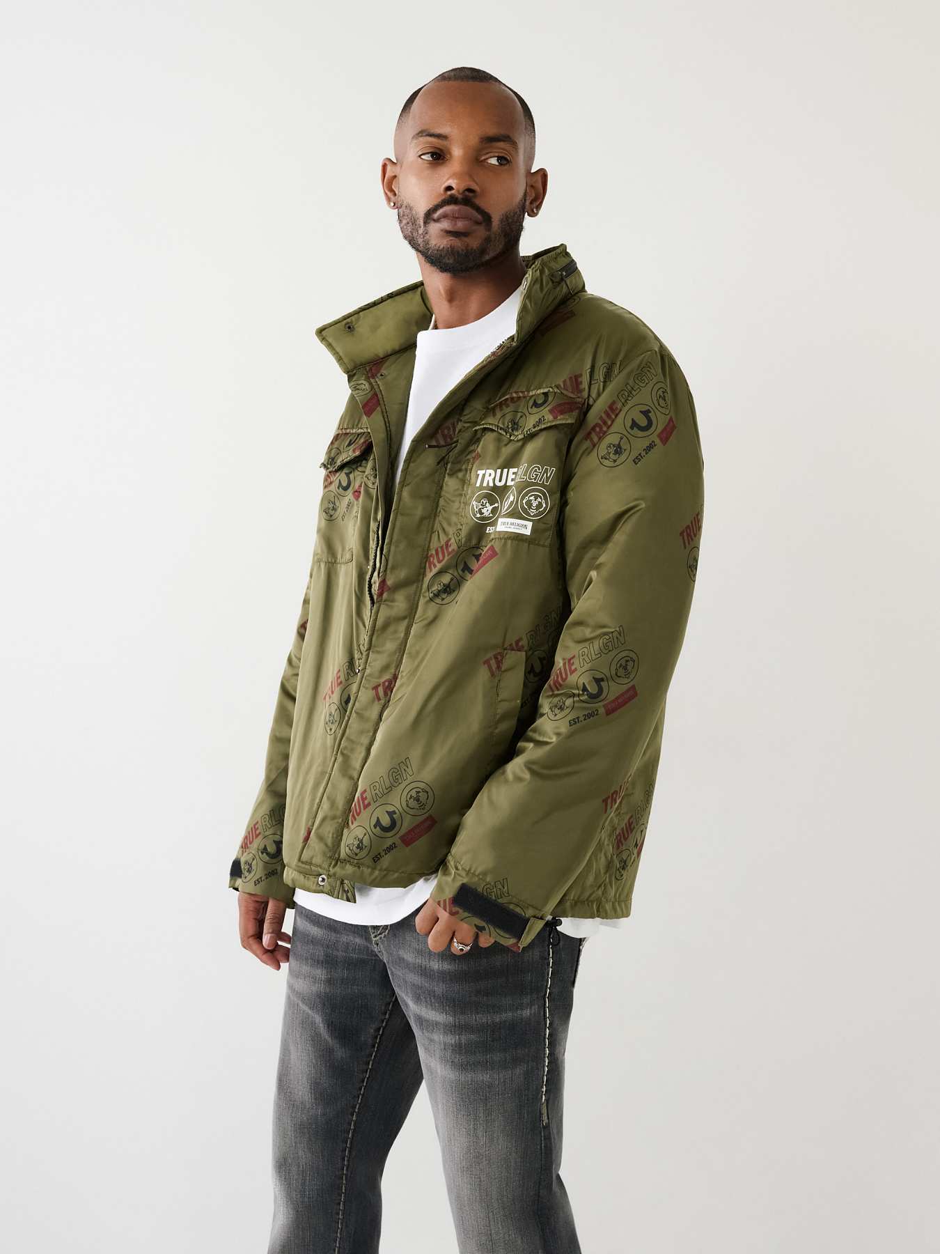 True religion cheap quilted puffer jacket