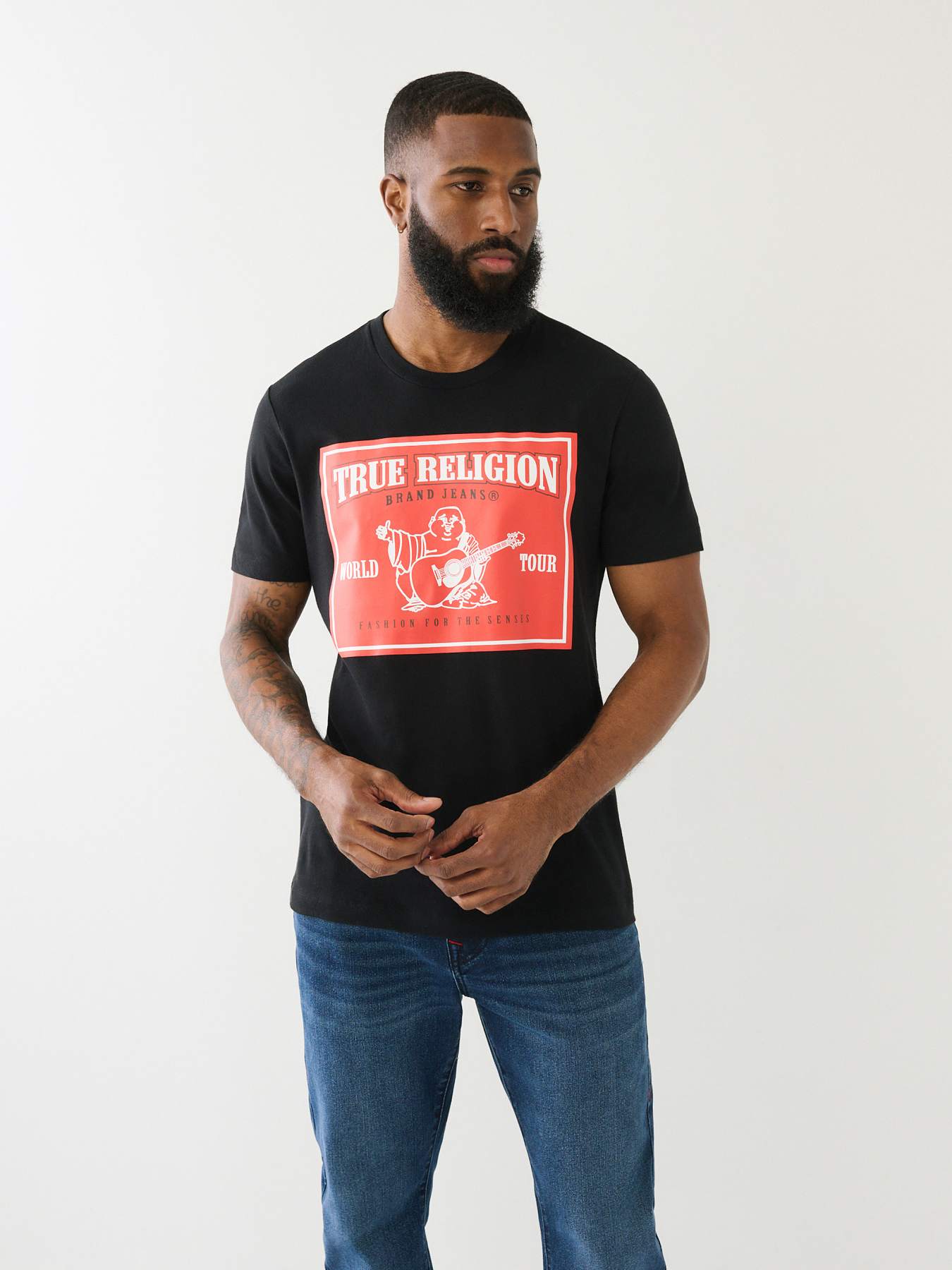 True religion shirt 2024 black and red