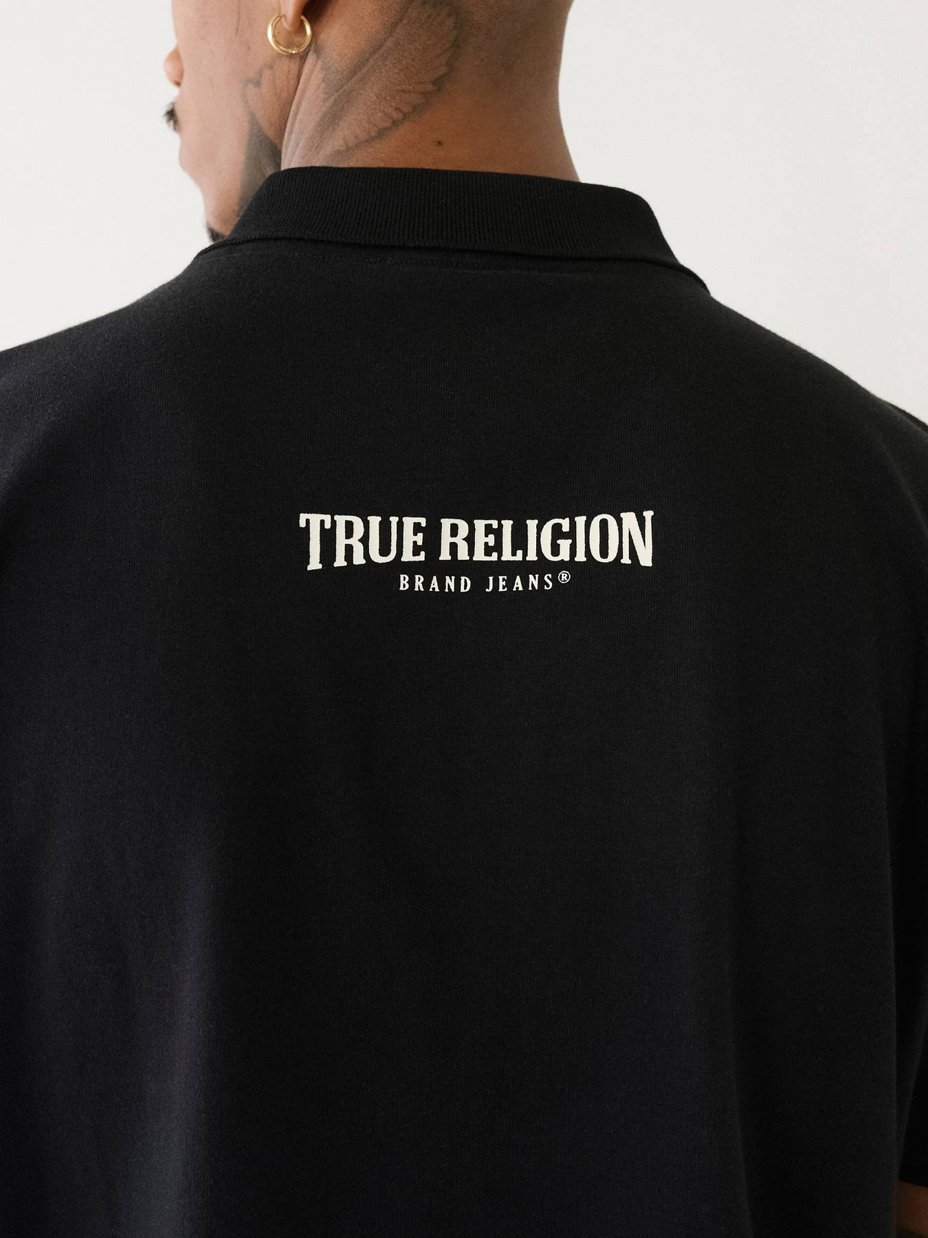 TR TAPE LOGO ZIPPER POLO SHIRT