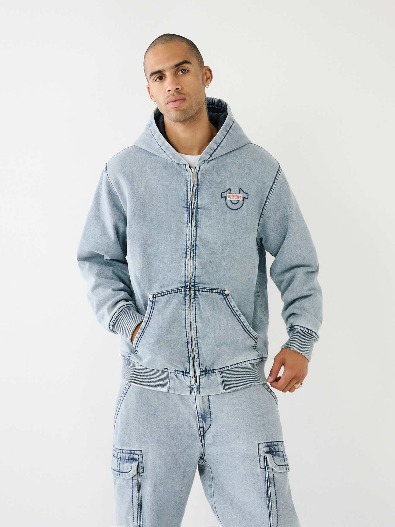 BIG T DENIM HOODED JACKET