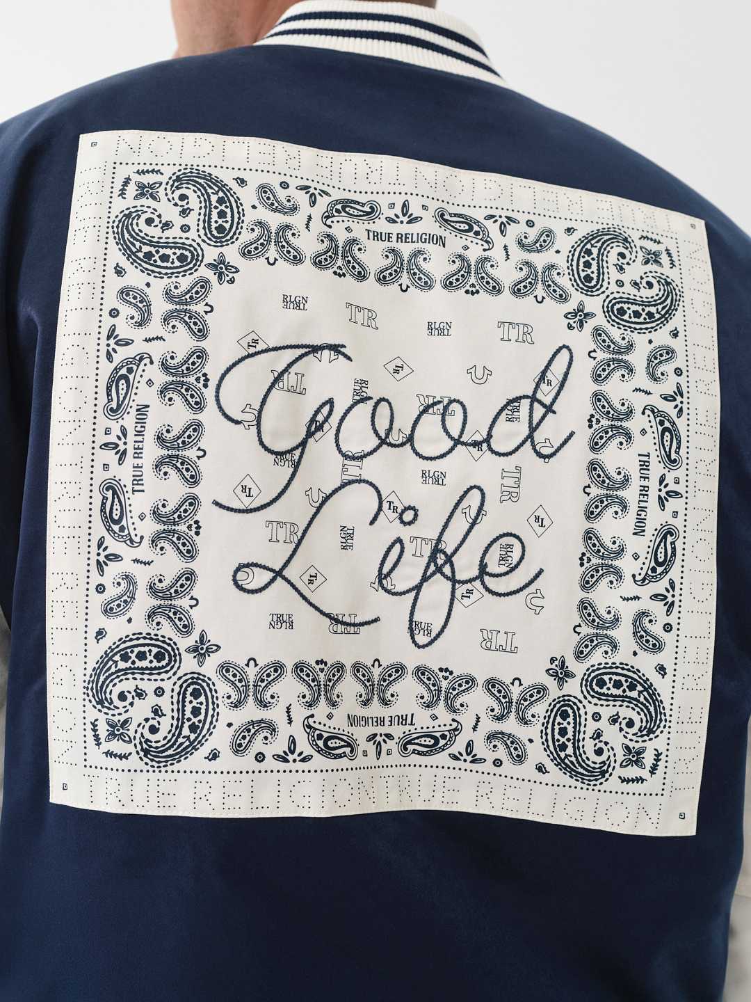 CAMPERA TIPO BOMBER GOOD LIFE DE MEZCLILLA UNIVERSITARIA, image 4