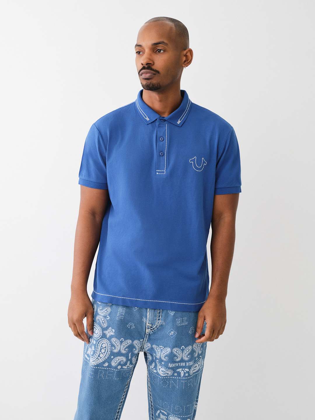 BIG T EMBROIDERED POLO SHIRT