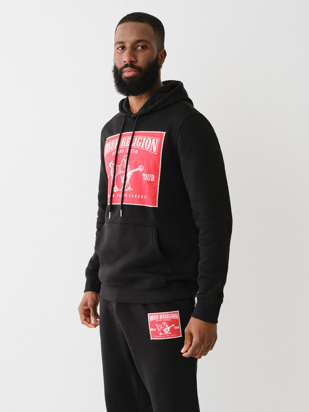 LADDER STITCH LOGO APPLIQUE HOODIE