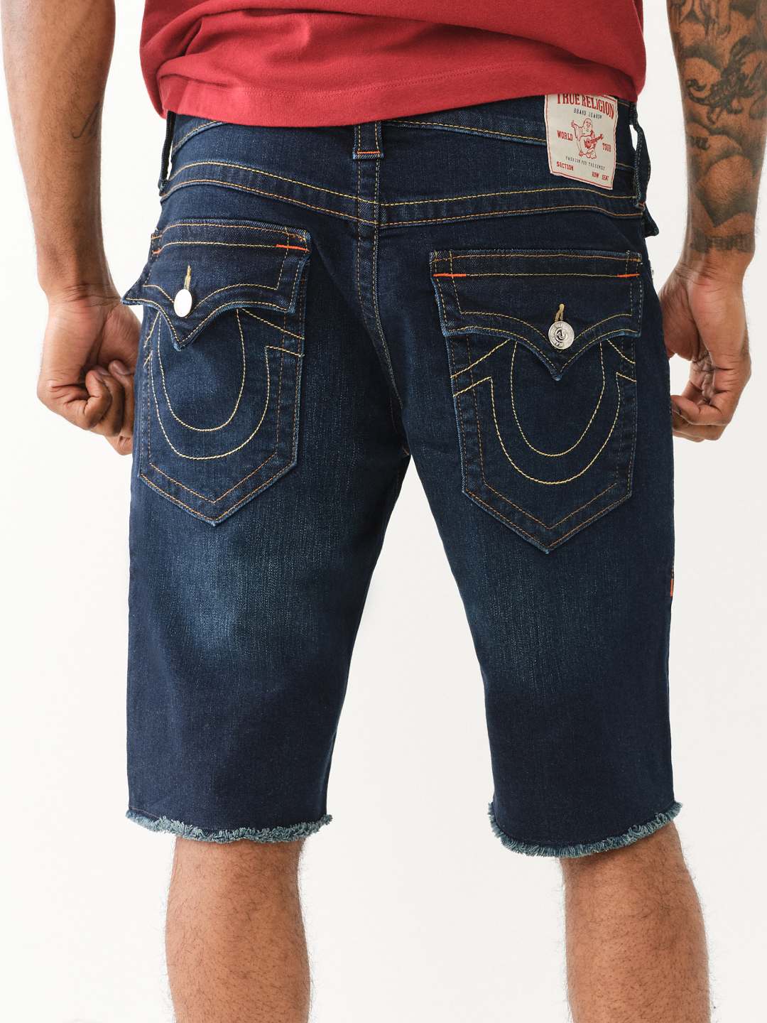 True Religion Red shops Denim Shorts