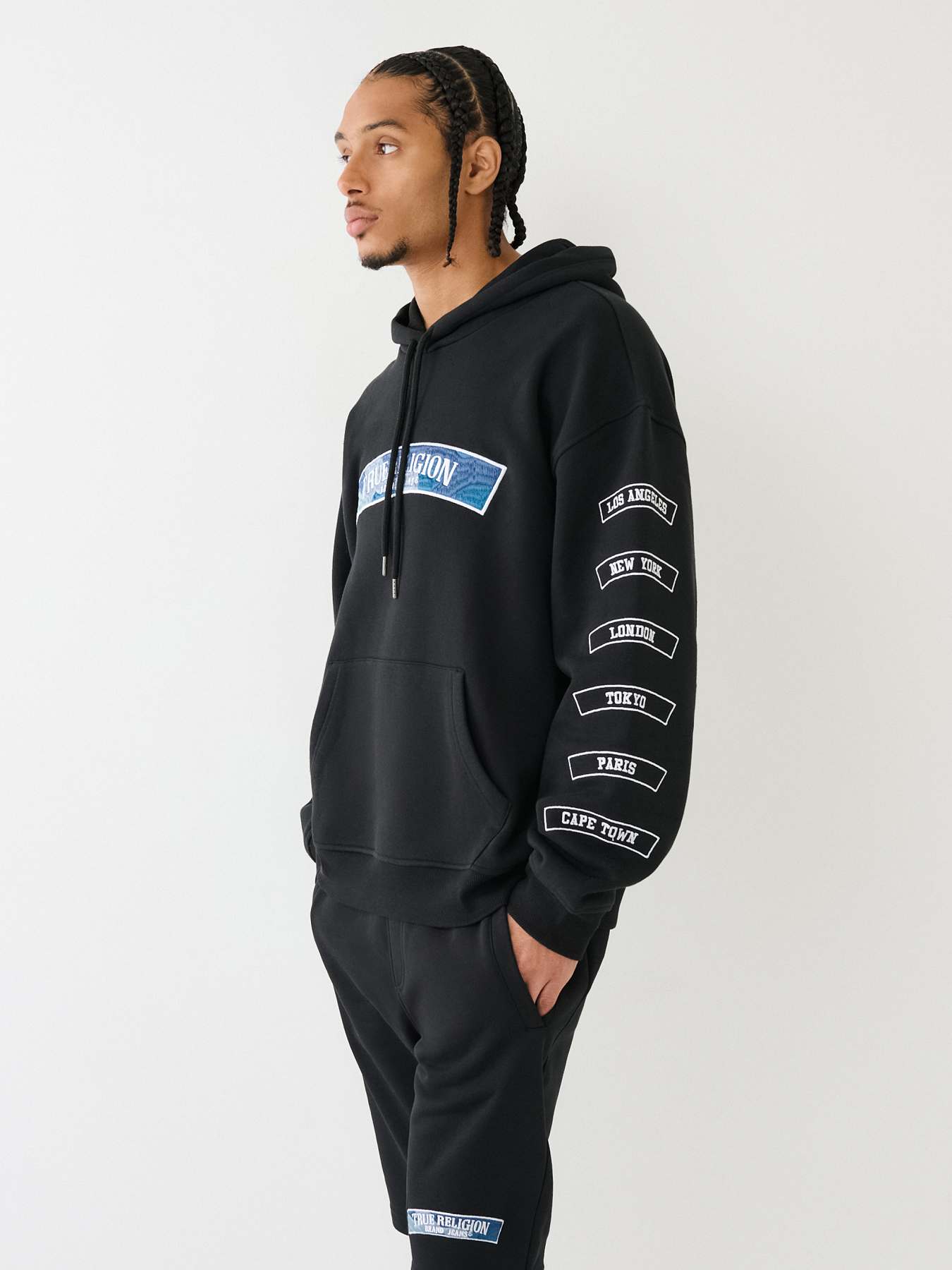 EMBROIDERED TRUE RELIGION PATCH HOODIE