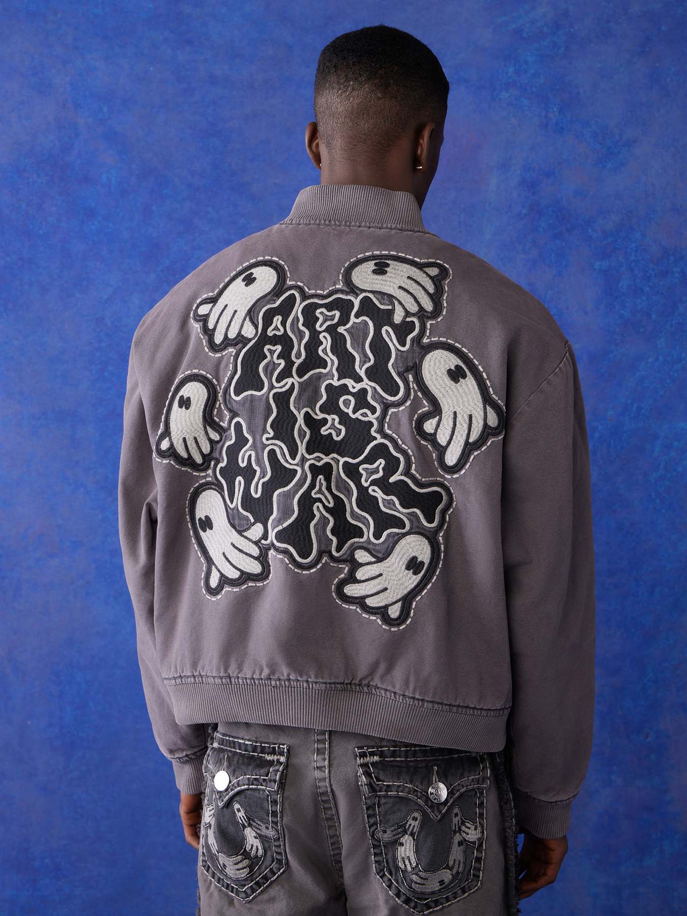 BLU RELIGION OVERSIZED BOMBER JACKET SUPER T