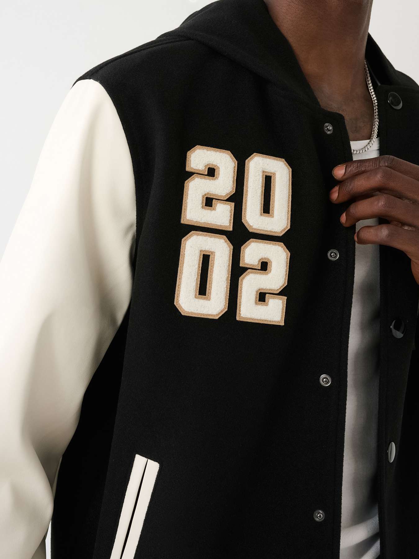 HOODED VARSITY JACKET