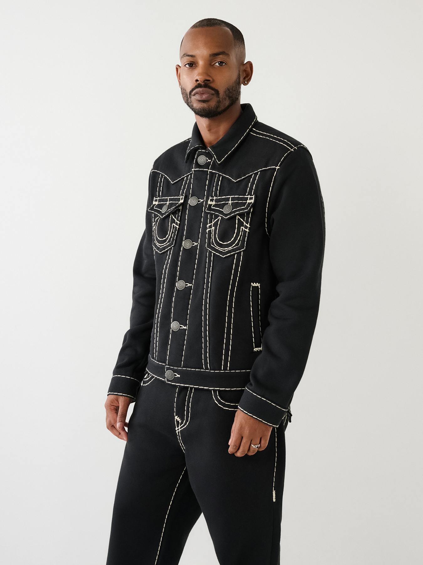 True religion store tape puffer jacket