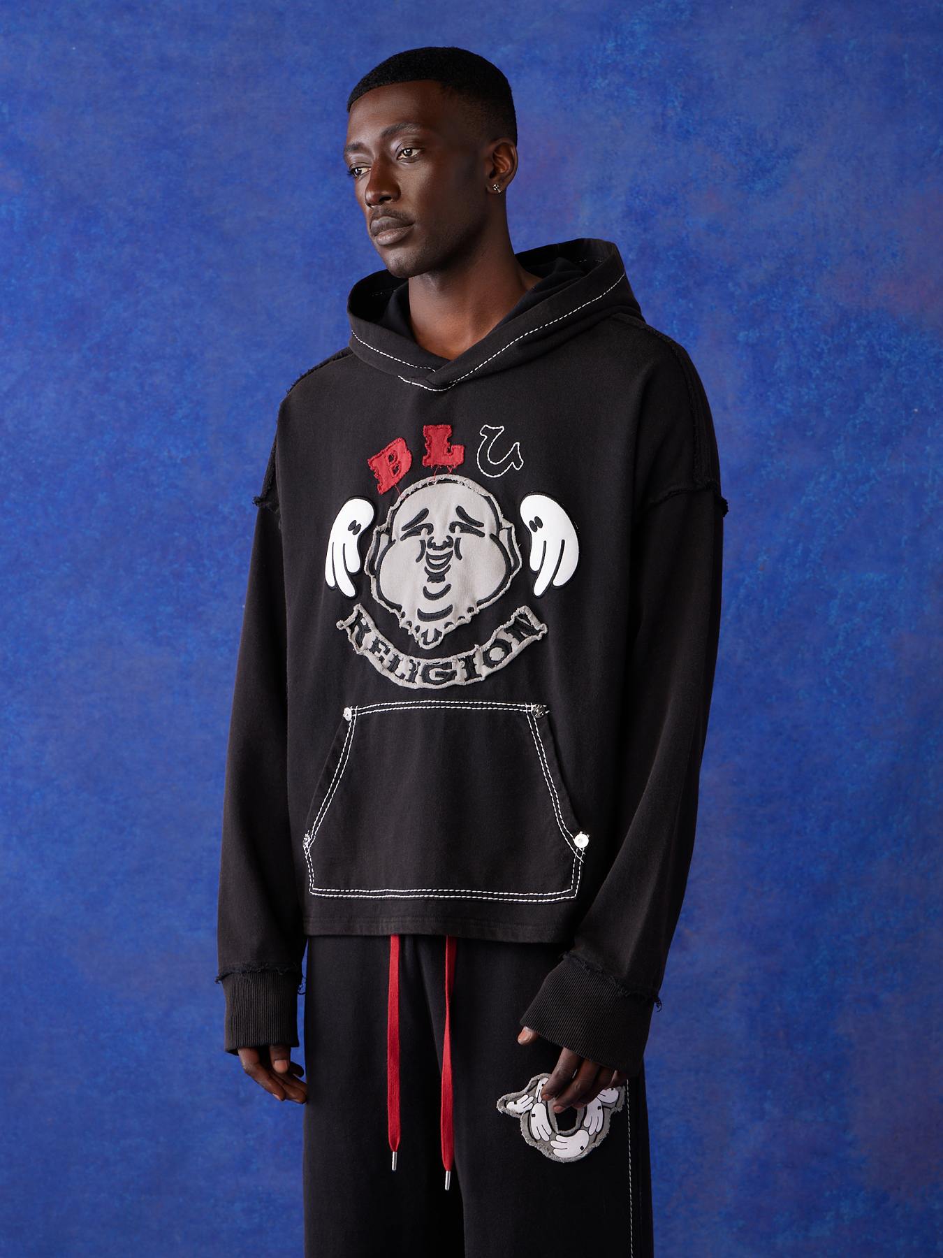 BLU RELIGION WIDE CROPPED HOODIE