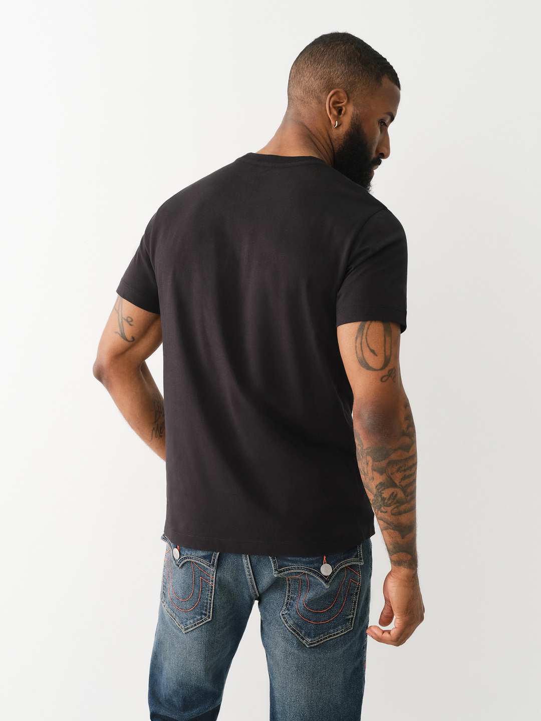 METALLIC LOGO CREW TEE