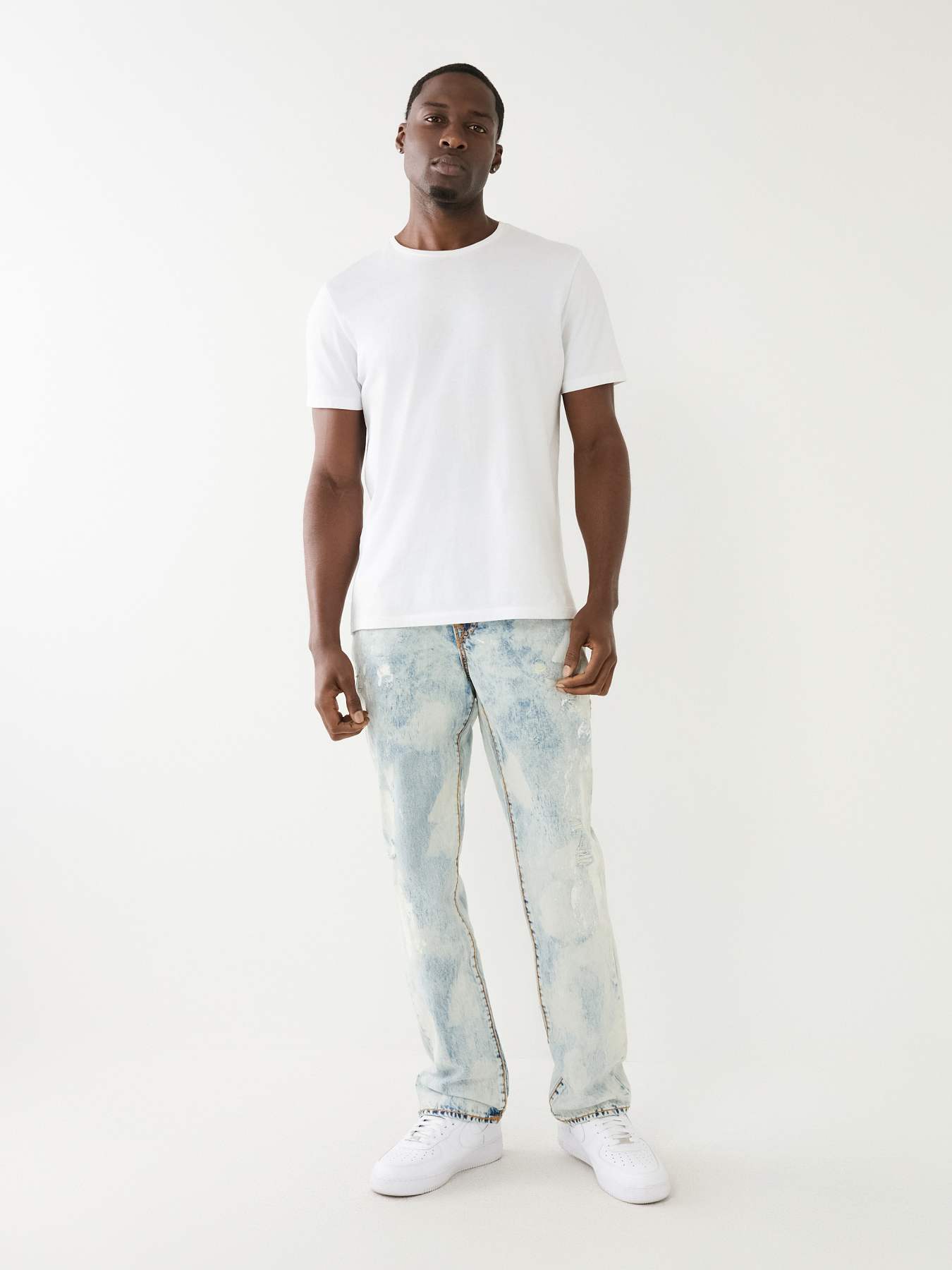 RICKY PAINT SPLATTER BLEACH WASH STRAIGHT JEAN