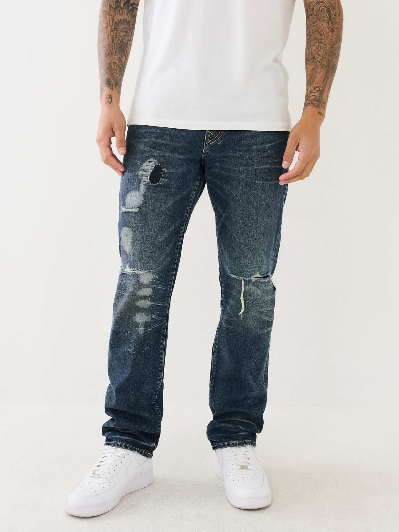 Straight Leg Jeans, Inc Distressed & Ripped