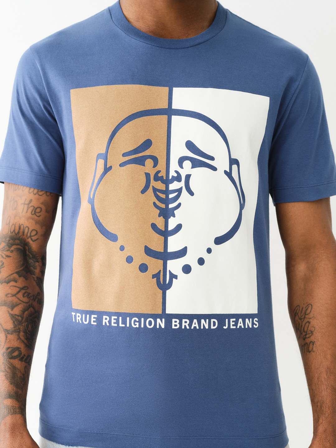 FLOCKED SPLIT BUDDHA FACE TEE, image 2