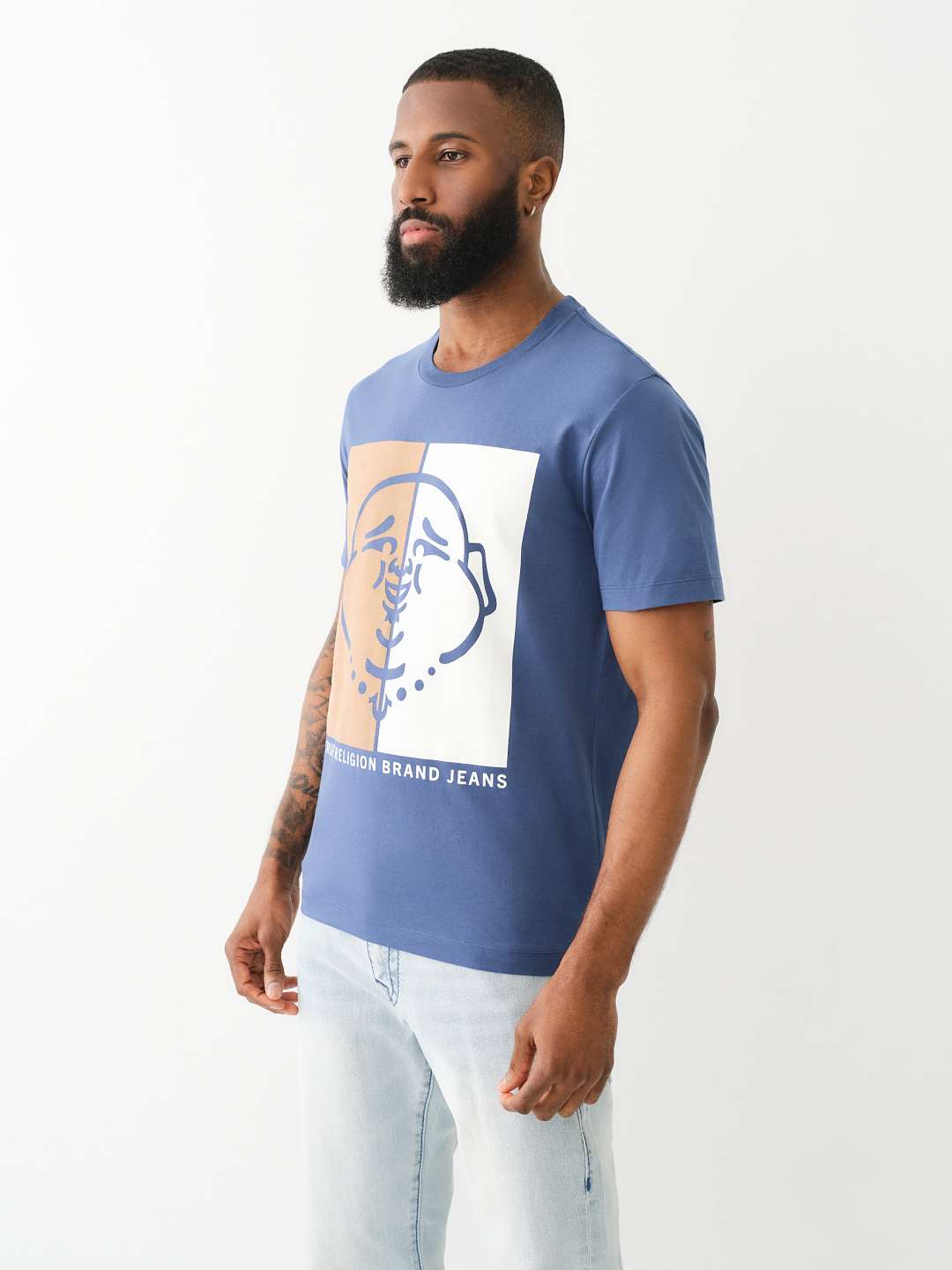 FLOCKED SPLIT BUDDHA FACE TEE, image 3