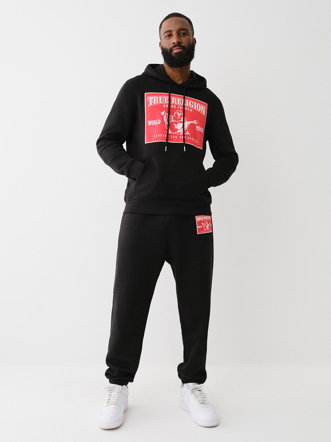 LADDER STITCH LOGO APPLIQUE JOGGER, image 3