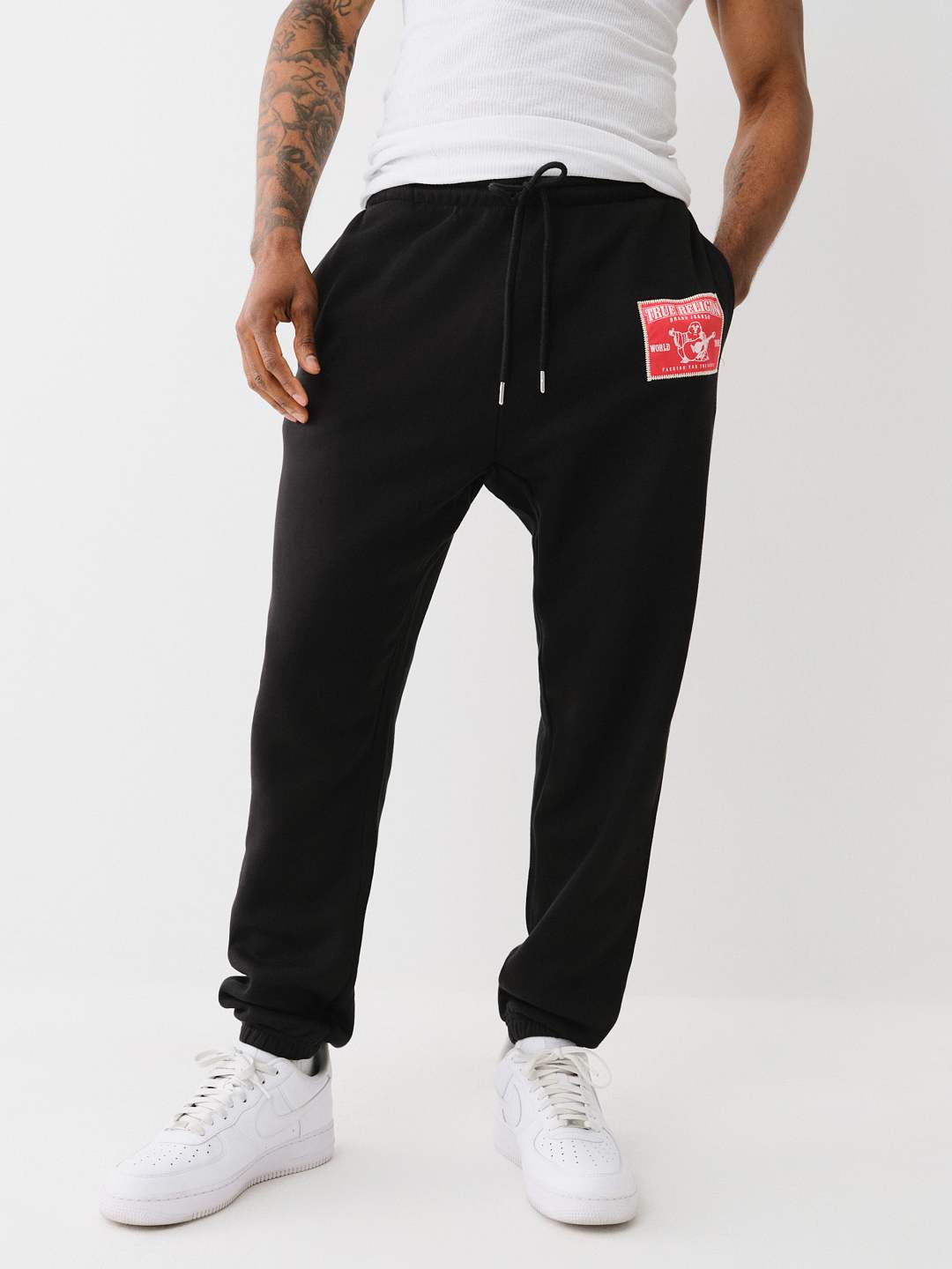 LADDER STITCH LOGO APPLIQUE JOGGER, image 5