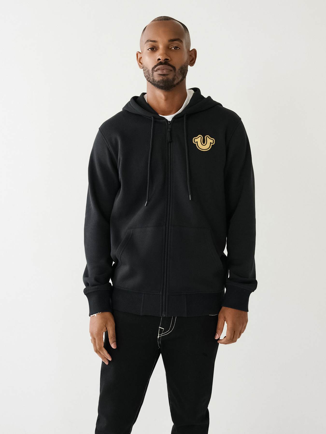 METALLIC BUDDHA LOGO ZIP HOODIE True Religion