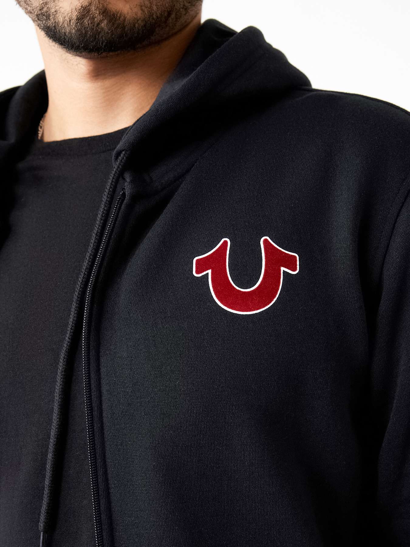 True religion flocked hoodie sale