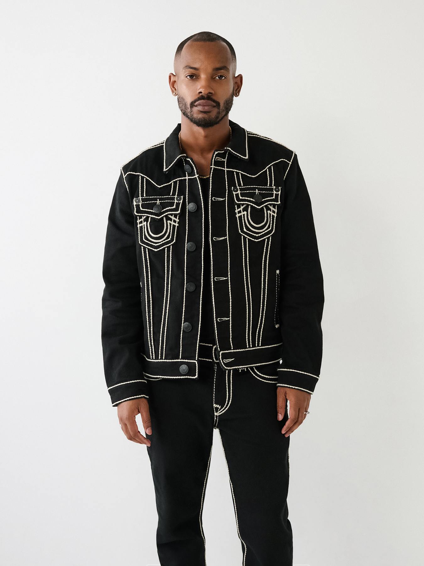 FAUX SHEARLING JIMMY DENIM JACKET