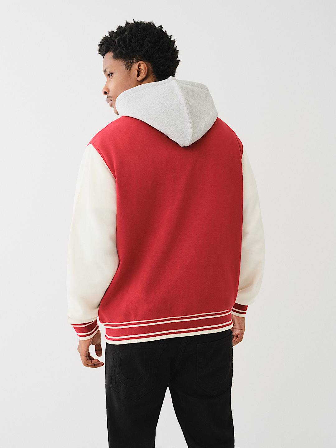 FLEECE HOODED VARSITY JACKET, image 4