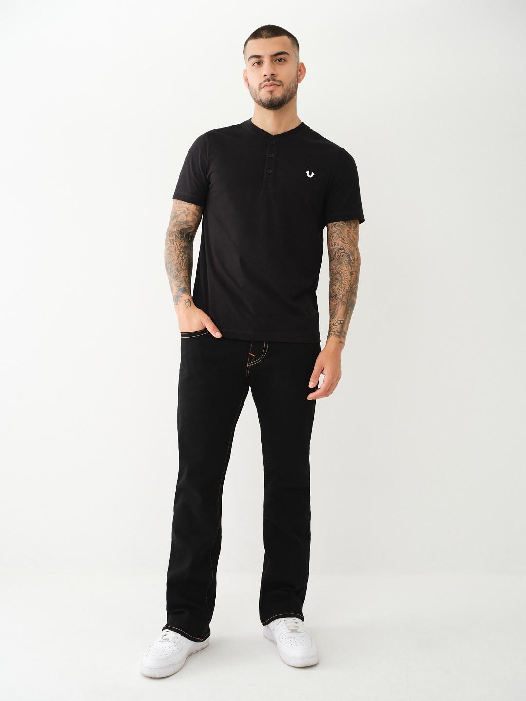 LOGO PLACKET SHORT SLEEVE HENLEY TEE, image 4