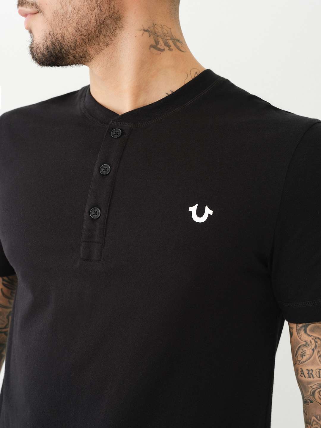 LOGO PLACKET SHORT SLEEVE HENLEY TEE, image 5