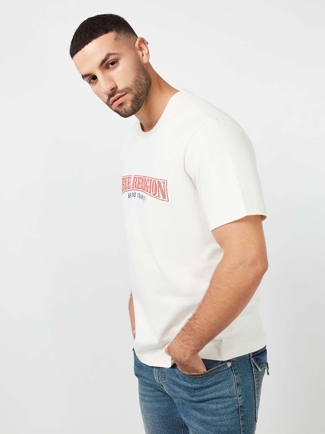 CROSS STITCH ARCHED LOGO TEE, image 3