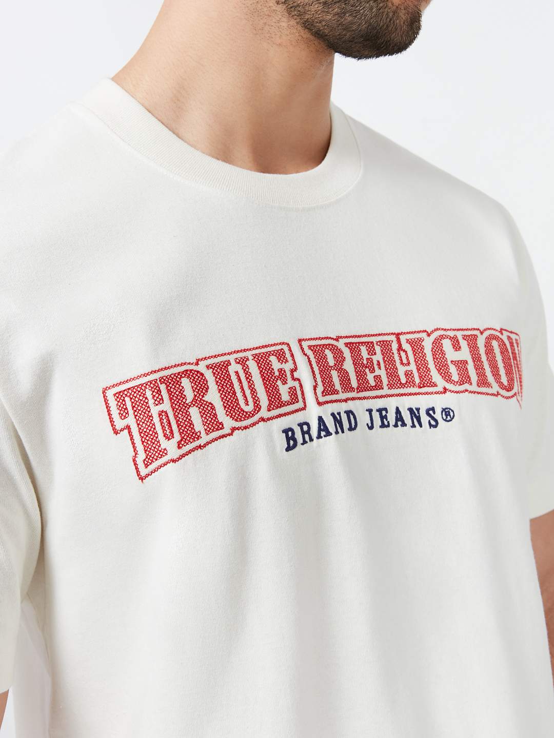 CROSS STITCH ARCHED LOGO TEE, image 1