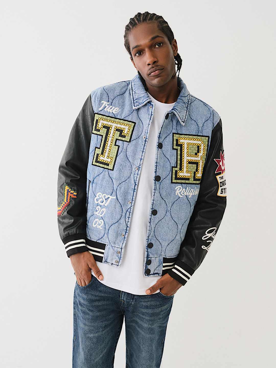 Quilted varsity jacket hotsell