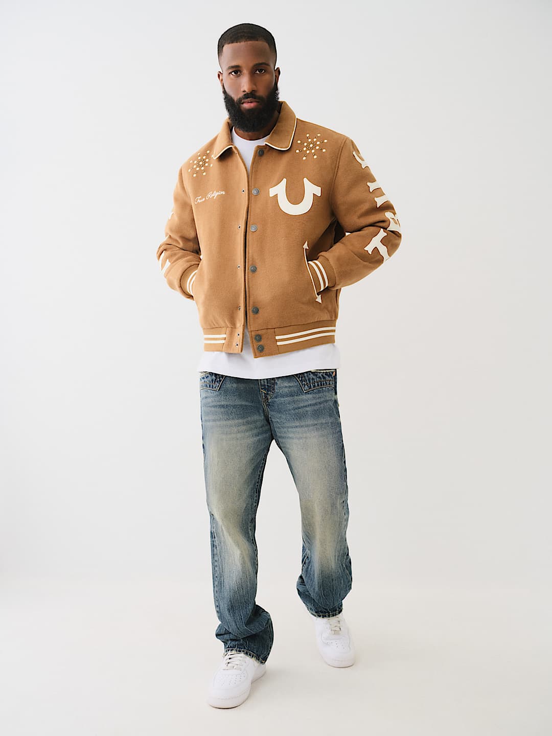 TRUE RELIGION WOOL buying VARSITY JACKET