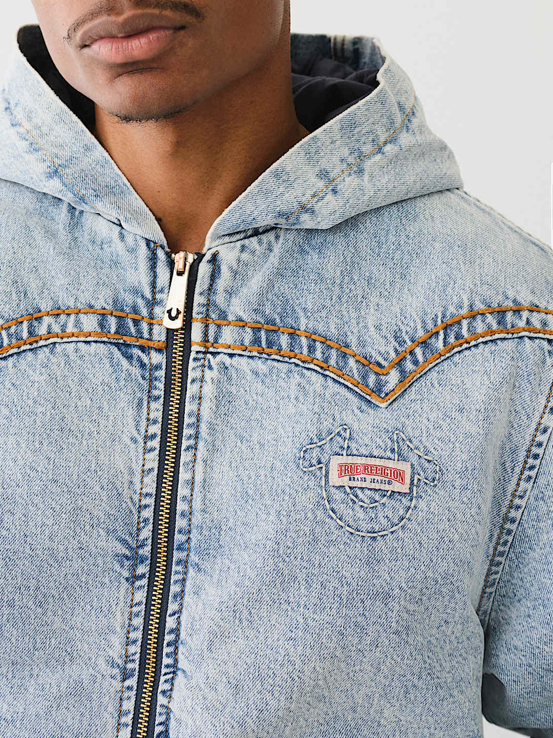 WESTERN SUPER T HOODED DENIM JACKET True Religion